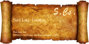 Sallay Csaba névjegykártya